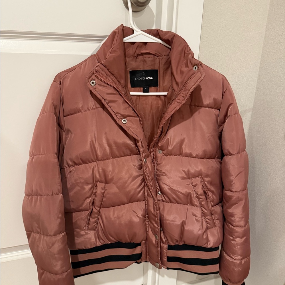 Fashion Nova Blush Puffer Jacket